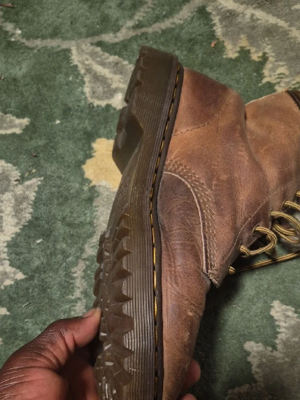 Dr. Martens Brown Leather Chukka Boots with Yellow Stitching - Picture 6 of 12